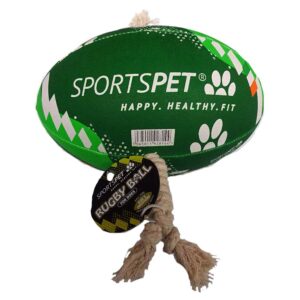 SPORTSPET Ireland Rugby Ball with Rope Grips, Size 3
