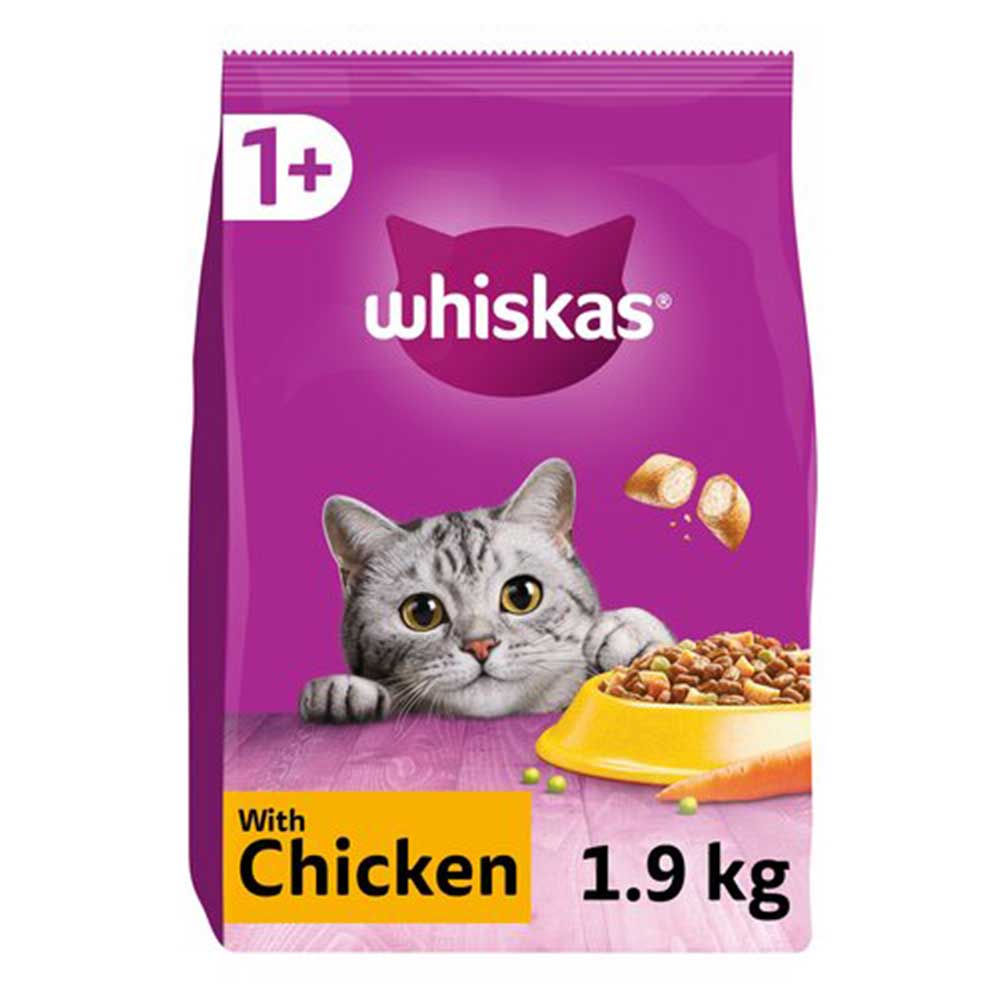 WHISKAS Complete Adult Cat Food, Chicken 1.9kg