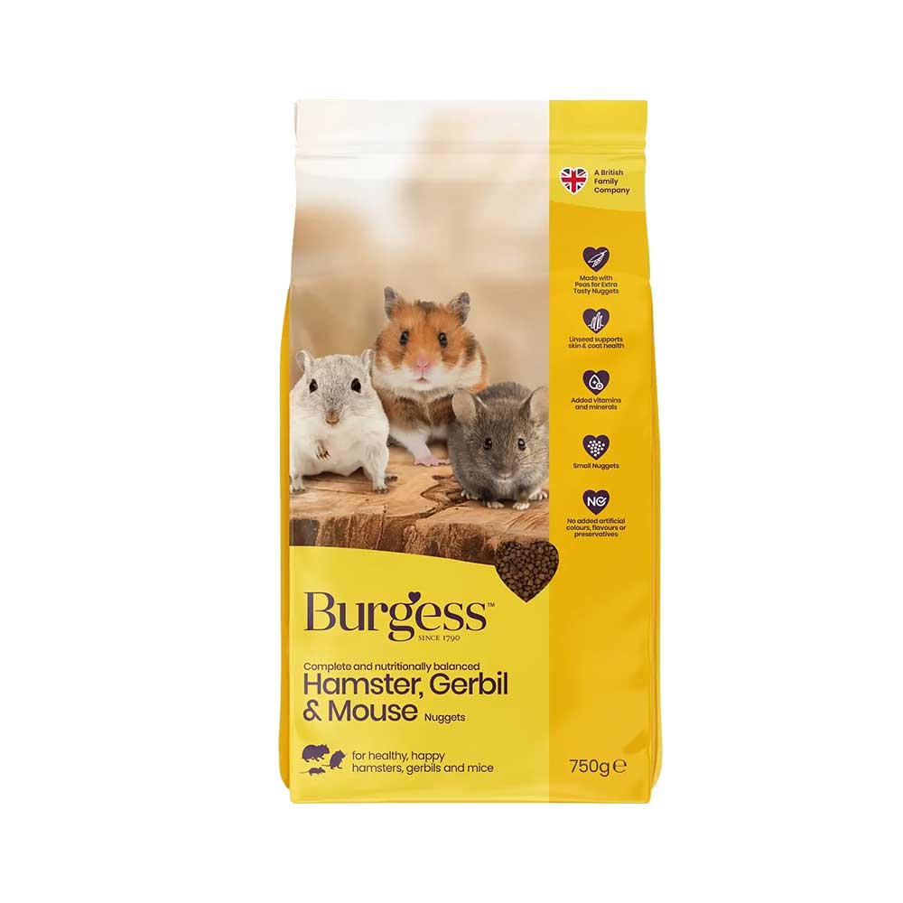 BURGESS Hamster, Gerbil & Mouse Nuggets, 750g
