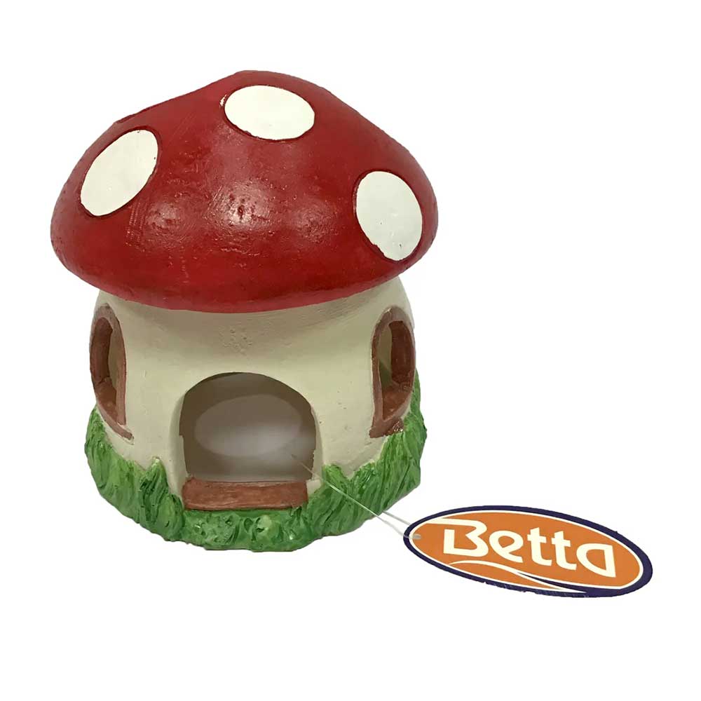 BETTA Large Red Mushroom House