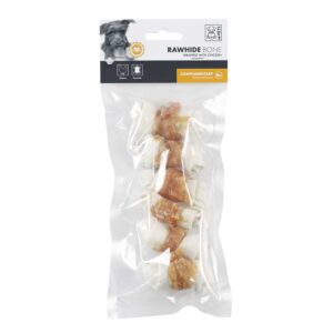M-PETS Rawhide Bone with Chicken, 6 Pack