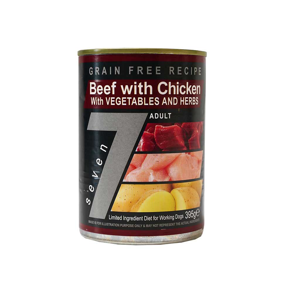 Seven Adult Beef With Chicken & Veg Can, 395g