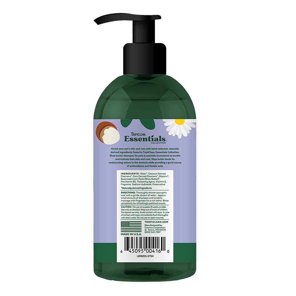 TROPICLEAN Essentials Soothing Pet Shampoo, Shea Butter