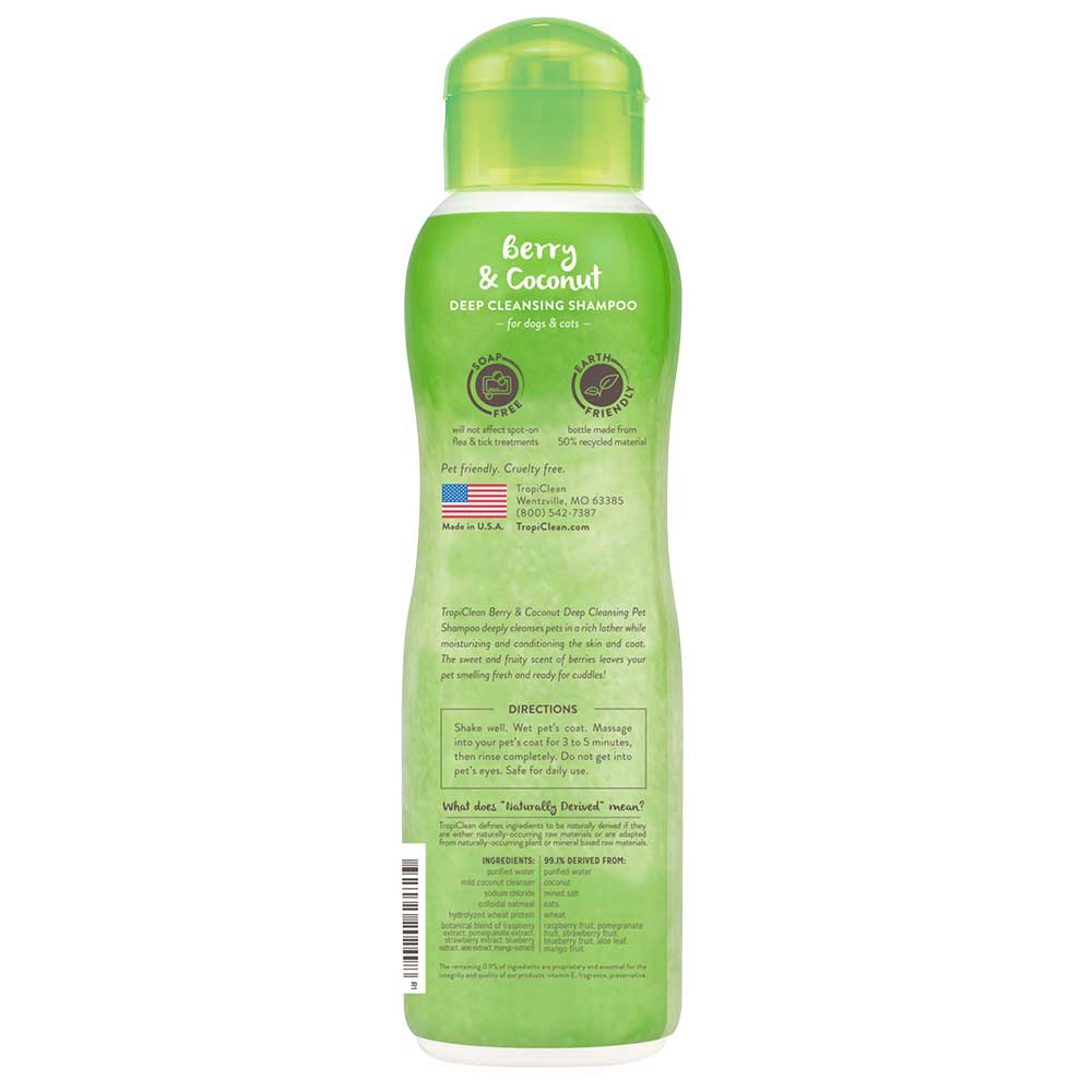 TROPICLEAN Deep Cleansing Pet Shampoo, Berry & Coconut