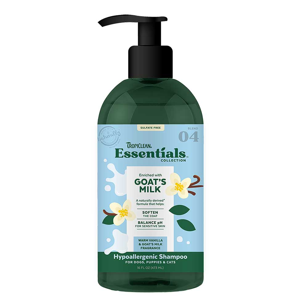 TROPICLEAN Essentials Hypoallergenic Goat’s Milk Pet Shampoo