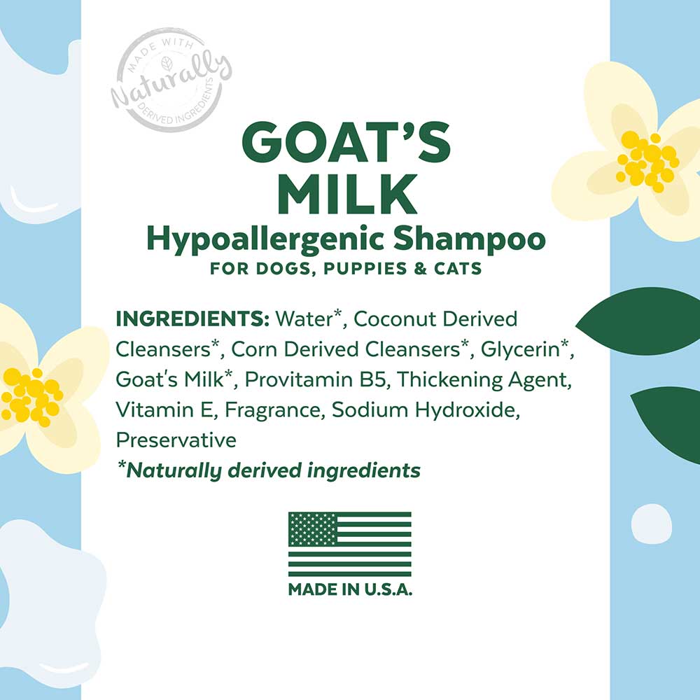 TROPICLEAN Essentials Hypoallergenic Goat’s Milk Pet Shampoo