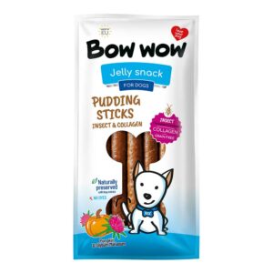 BOW WOW Insect & Collagen Pudding Sticks for Dogs, 6 Pack