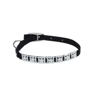 LI'L PALS Jeweled Nylon Black Dog Collar, X-Small