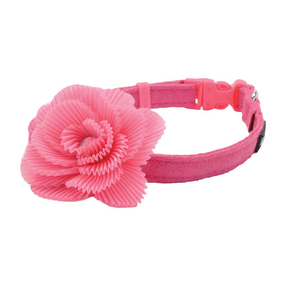 Li’l Pals Microfiber Dog Collar, Pink Flower