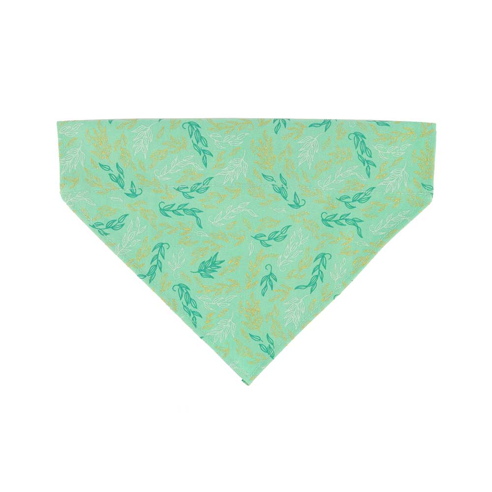 Accent Over The Collar Dog Bandana, Green Leaves