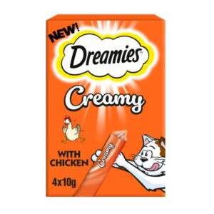 DREAMIES Creamy Cat Treats with Chicken, 4x10g
