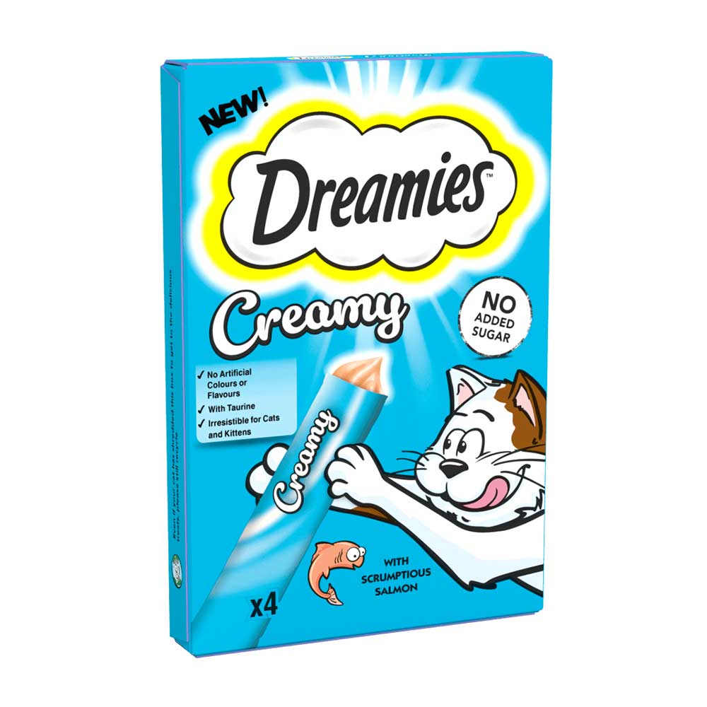 Dreamies Creamy Cat Treats With Salmon, 4x10g