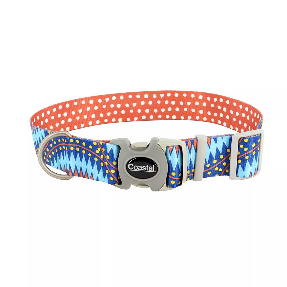 SUBLIME Adjustable Dog Collar, Blue Diamond Dots • Shop Online at Petmania •