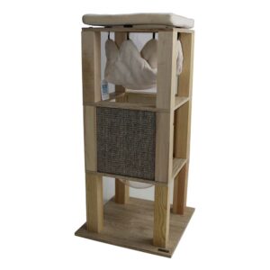 BLUE PAW Cat Scratcher with Hammock & Solid Wood Pillars