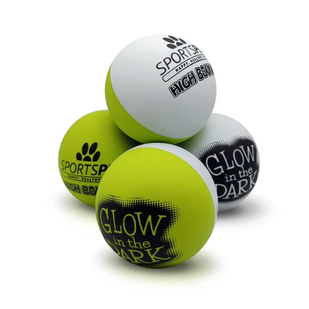 Sportspet Mini Bounce Glow In The Dark Balls, 4 Pack