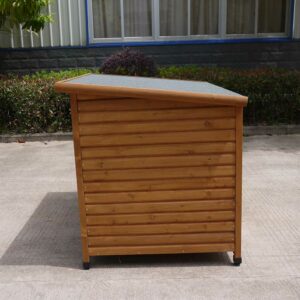 BLUE PAW Flat Roof Wooden Kennel, Large