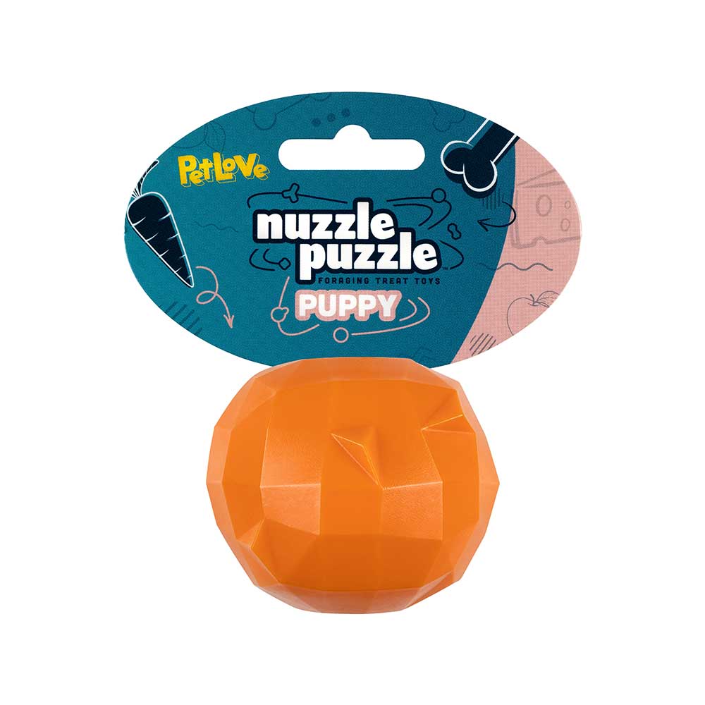 Nuzzle Puzzle Puppy Foraging Treat, Orange