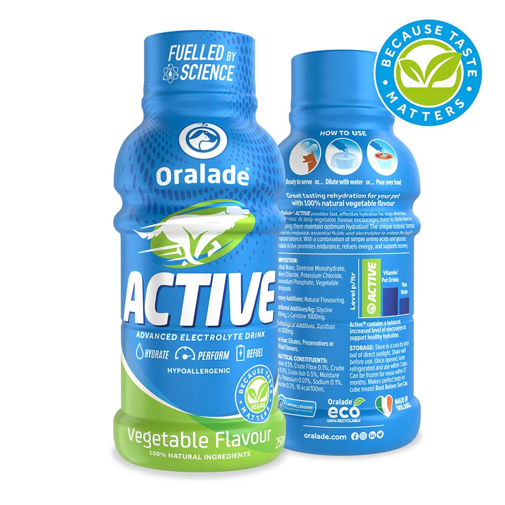 Oralade Active Electrolyte Drink For Dogs, Vegetable