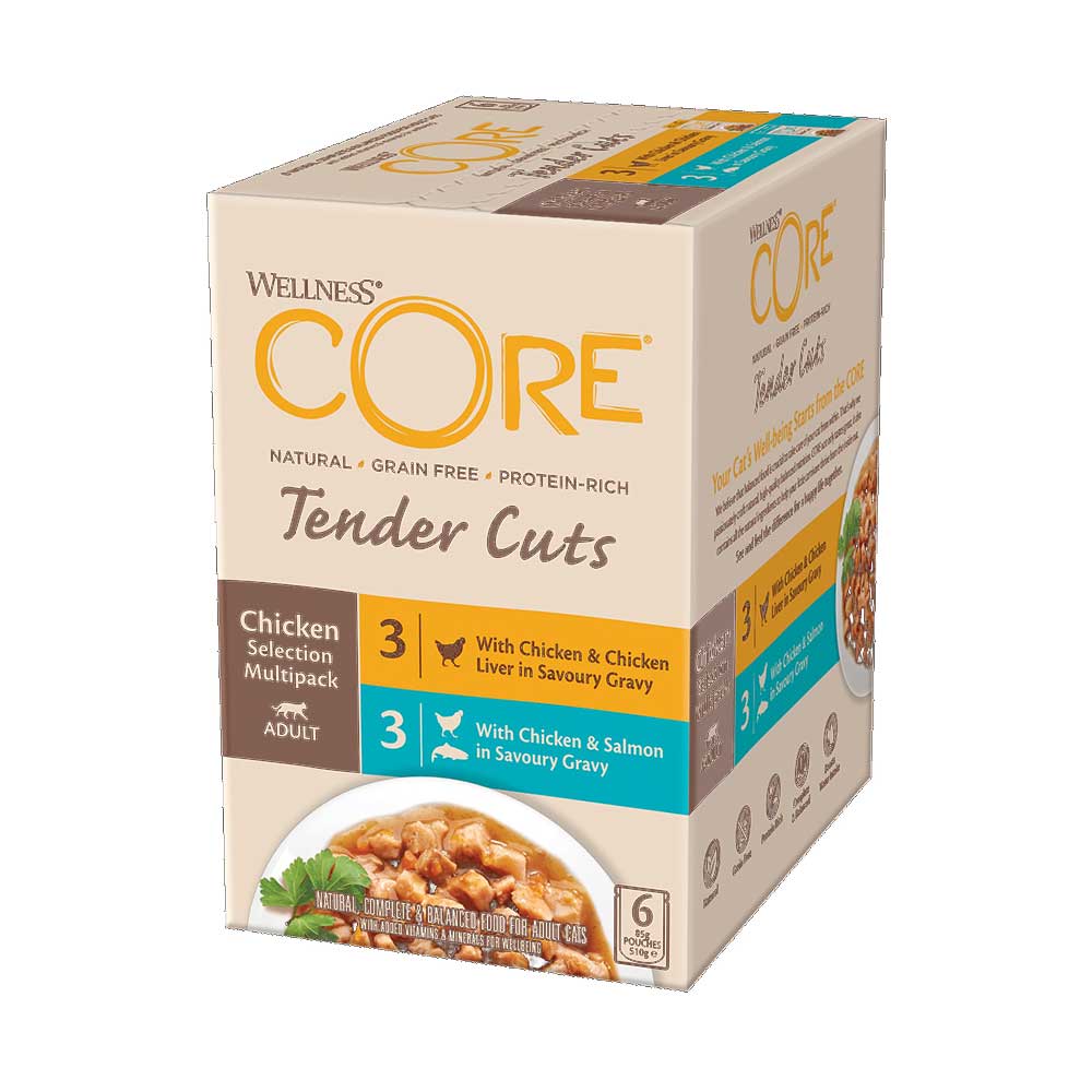 Wellness Core Cat Tender Cuts Chicken Selection Multipack, 6x85g