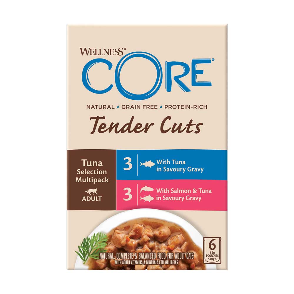 Wellness Core Cat Tender Cuts Tuna Selection Multipack, 6x85g
