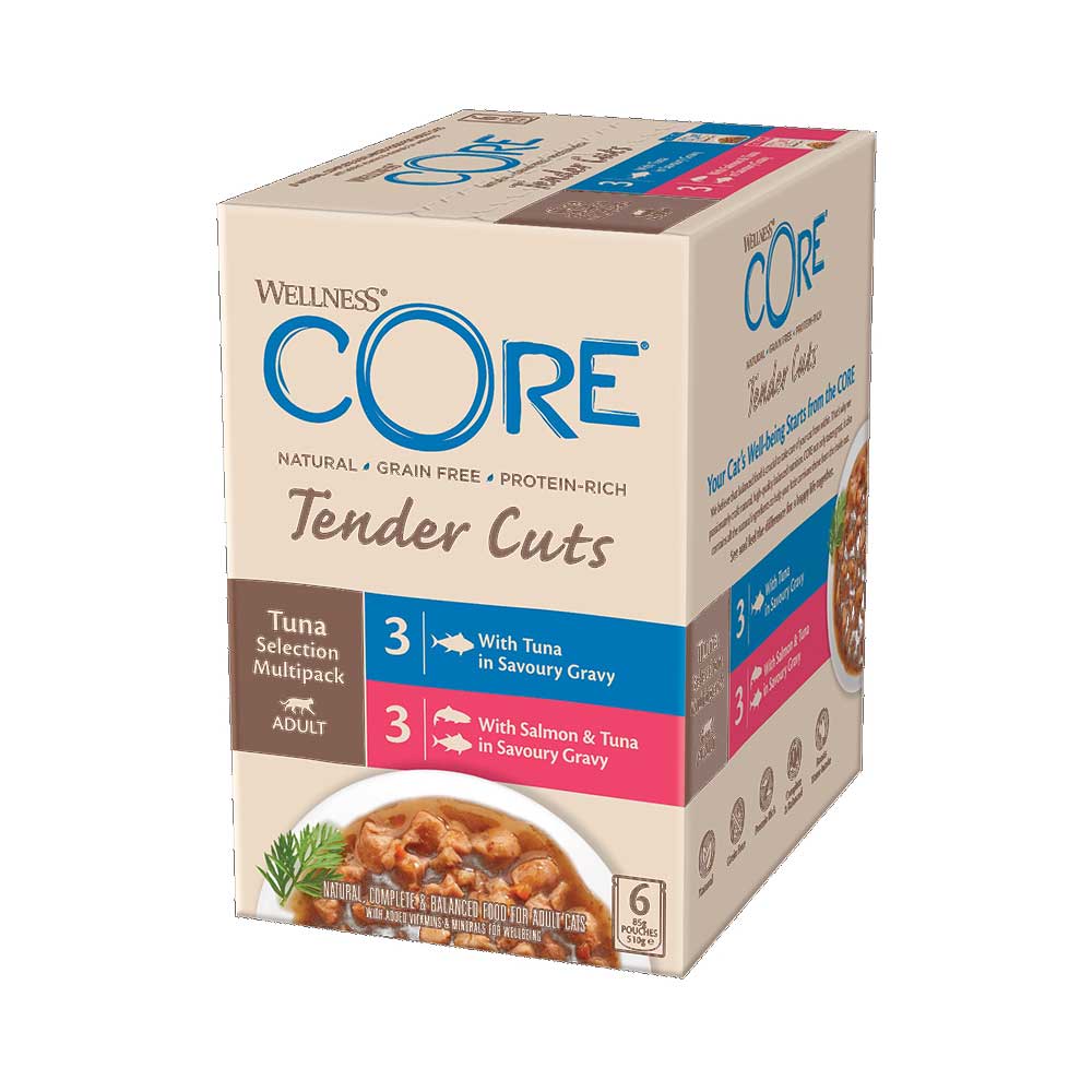 Wellness Core Cat Tender Cuts Tuna Selection Multipack, 6x85g