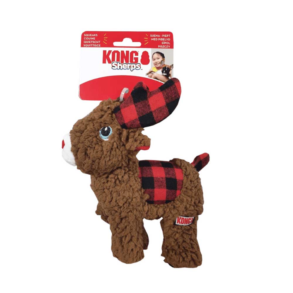 Kong Holiday Sherps Reindeer Dog Toy, Medium