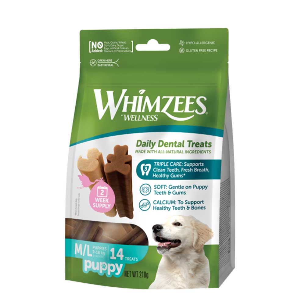 Whimzees M/l Puppy Dental Treats, 14 Pack