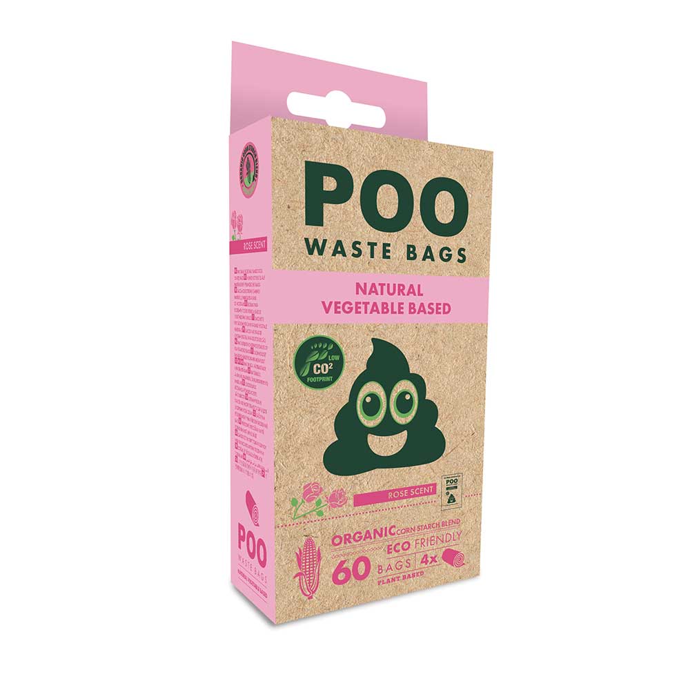 M-PETS Organic Rose Scented Waste Bags, 60 Pack
