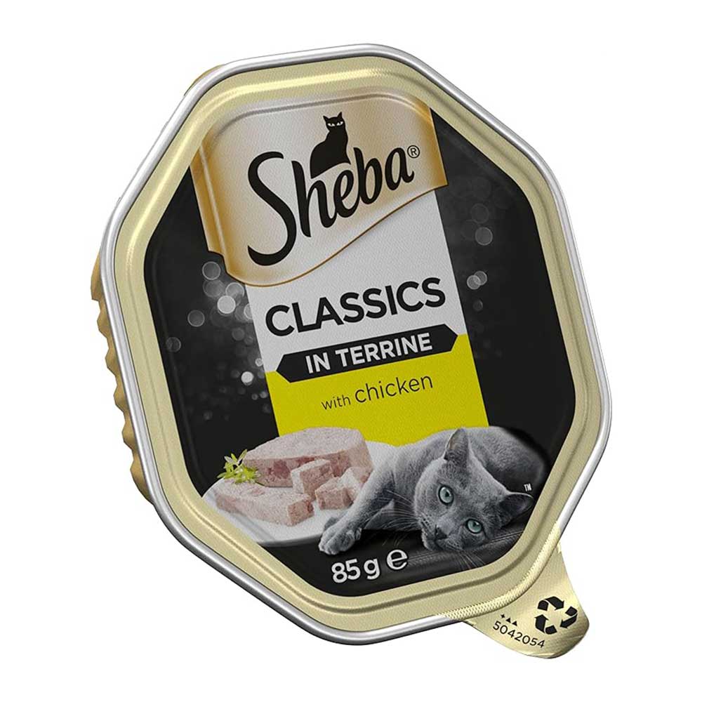 SHEBA Classics in Terrine with Chicken Cat Food Tray, 85g