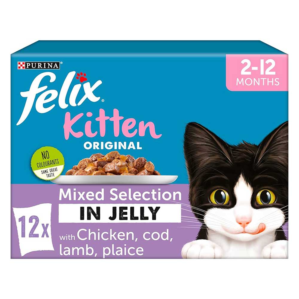 Felix Kitten Mixed Selection In Jelly Pouch, 12x100g