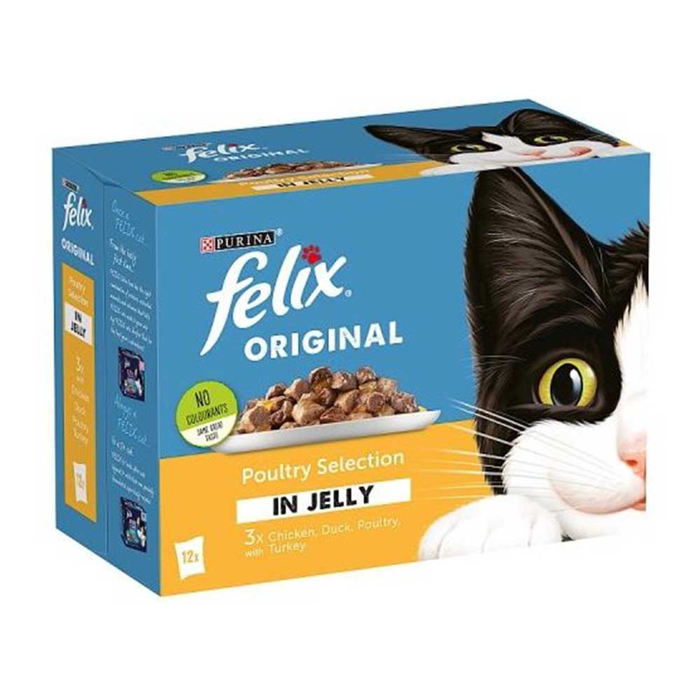 Felix Original Poultry Selection In Jelly Pouch, 12x100g