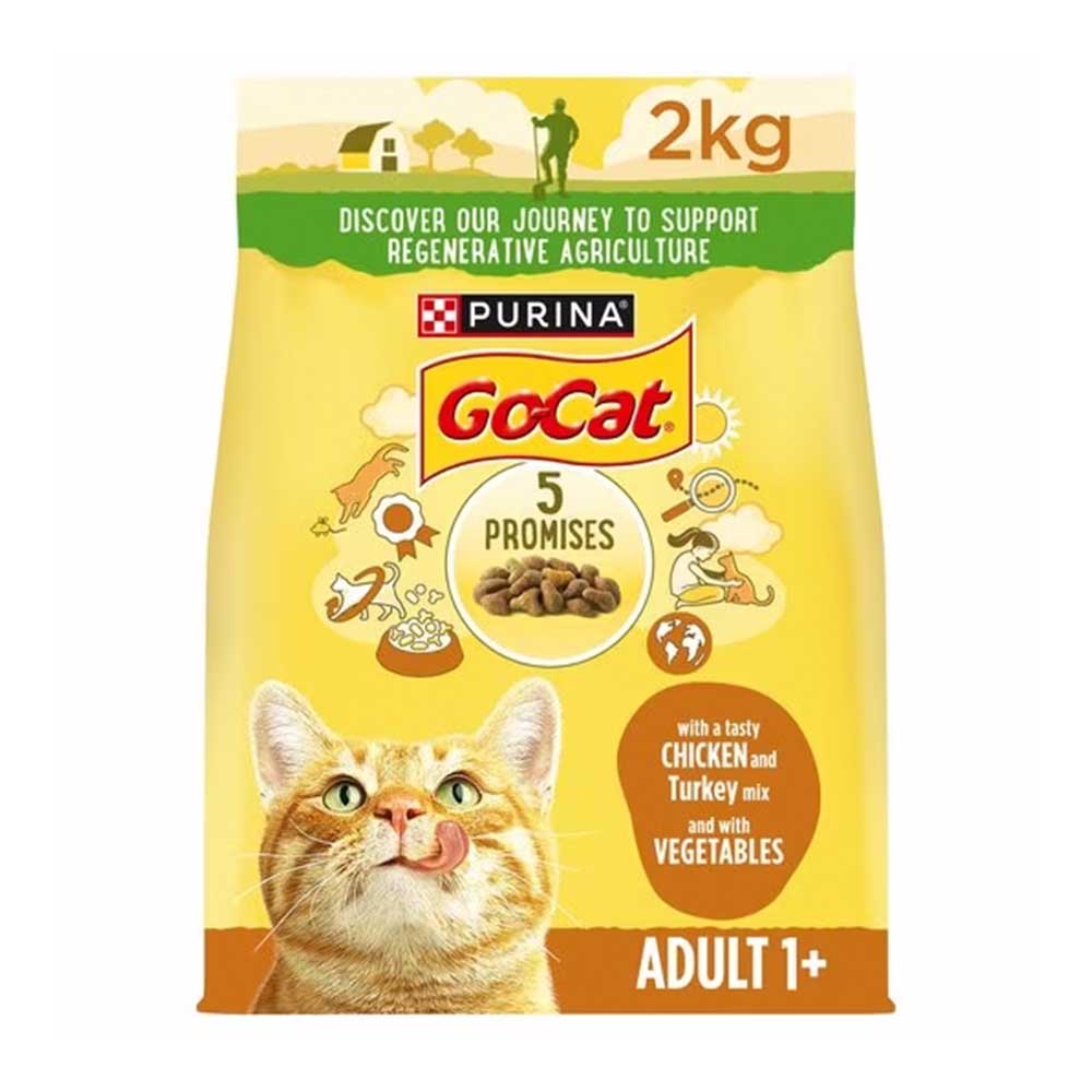 GO-CAT Adult Chicken & Turkey Cat Food, 2kg
