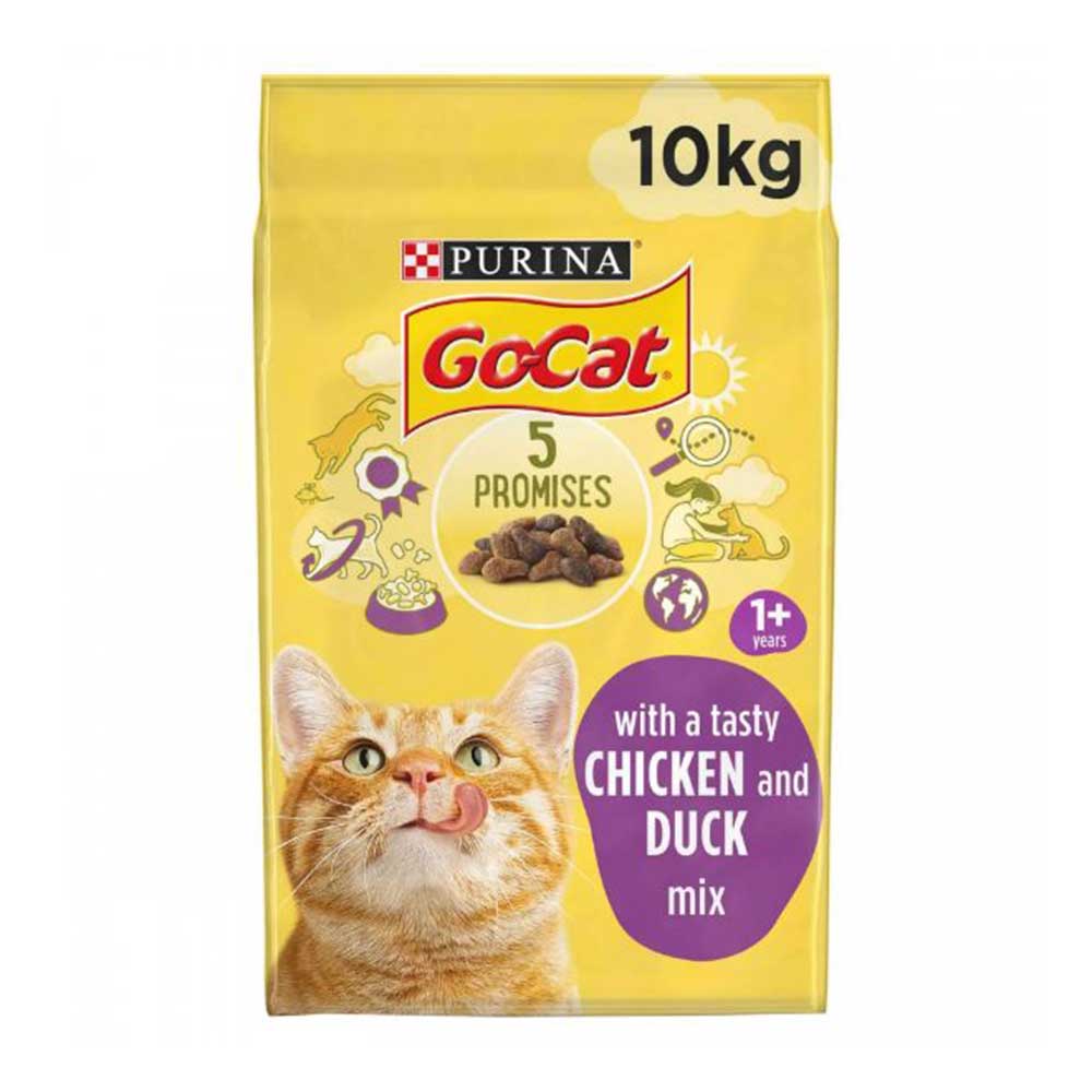 GO-CAT Chicken & Duck Adult Cat Food, 10kg
