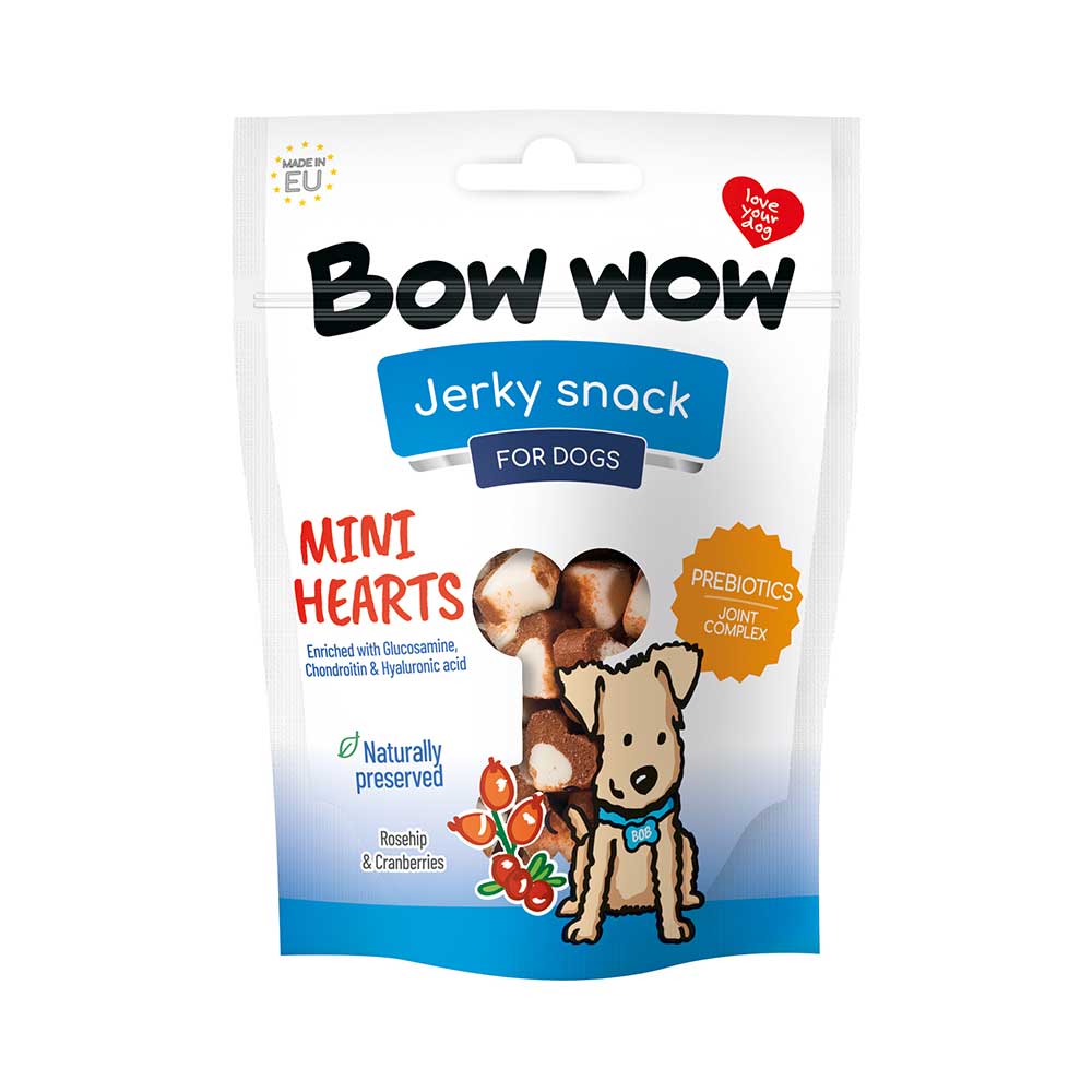 Bow Wow Jerky Snack, Beef Hearts