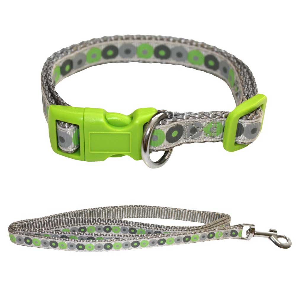 Little Rascals Puppy Collar & Lead Set, Green