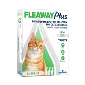 FLEAWAY PLUS Flea & Tick Treatment for Cats, 3 Pipette