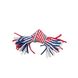 HAPPY PET Twist-Tee Recycled 1 Knot & Tassel Tugger for Small Dog