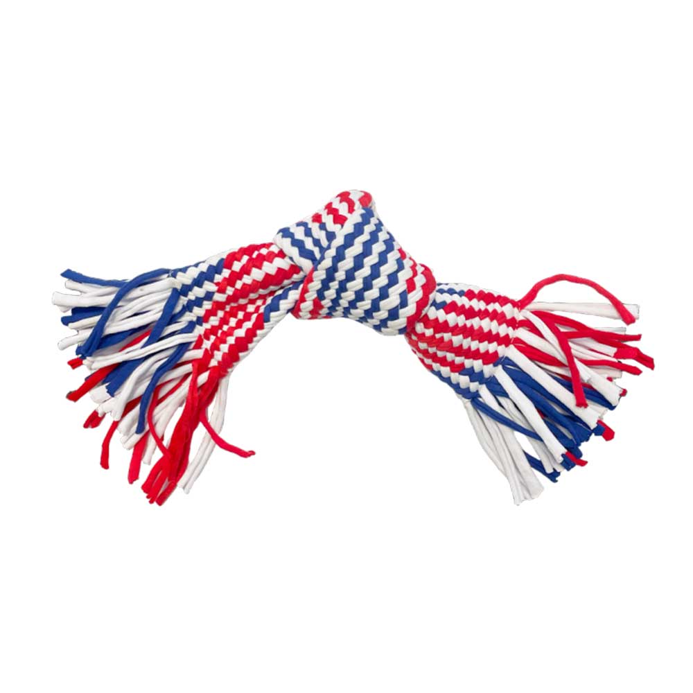 Happy Pet Twist Tee Recycled 1 Knot & Tassel Tugger For Large Dog
