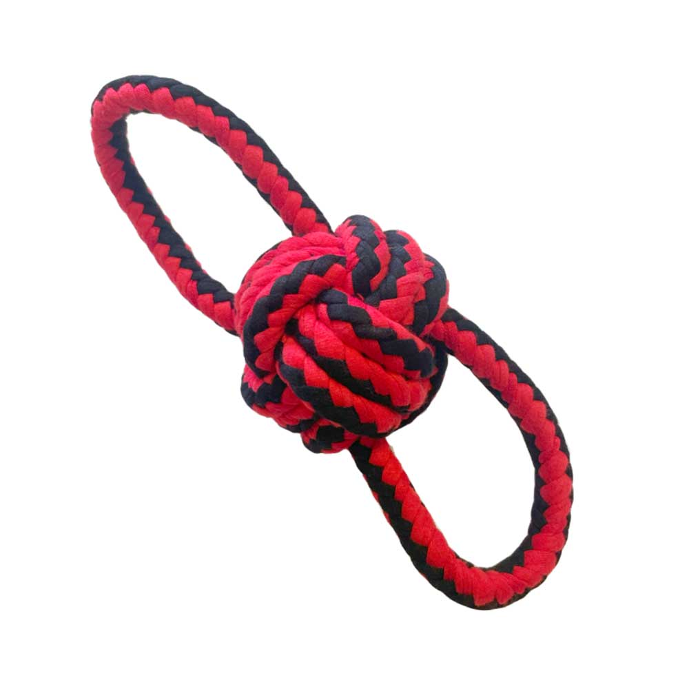 Happy Pet Nuts For Knots 2 Loop Tugger, Red & Black