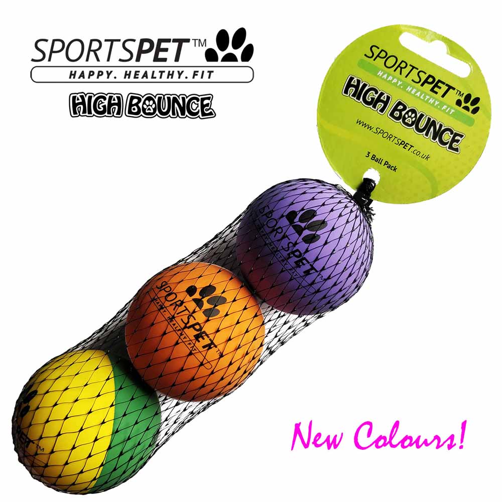 Sportspet High Bounce Ball 6cm, 3pk