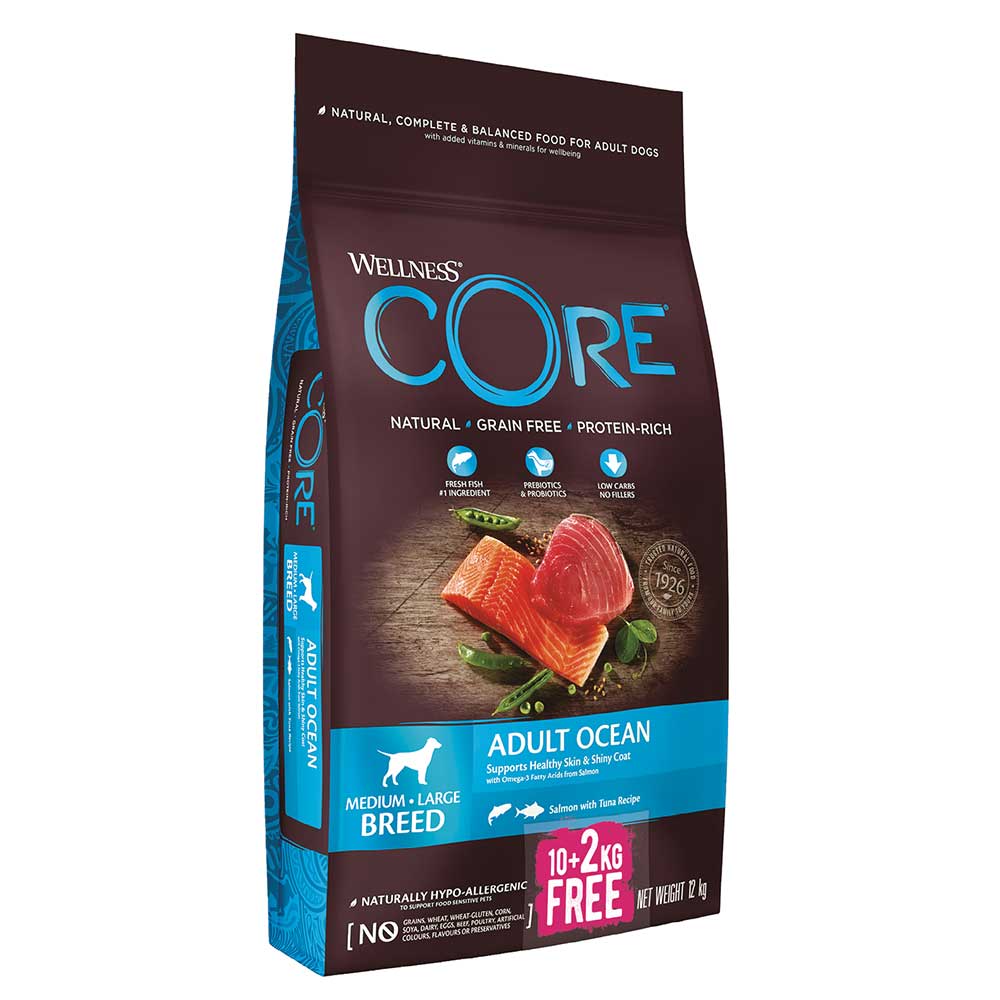 Wellness Core Dog Salmon & Tuna, 10kg + 2kg Free