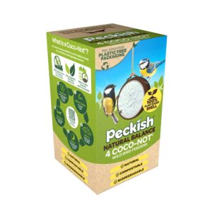 PECKISH Natural Balance Coco-Not Wild Bird Feeder, 4 Pack