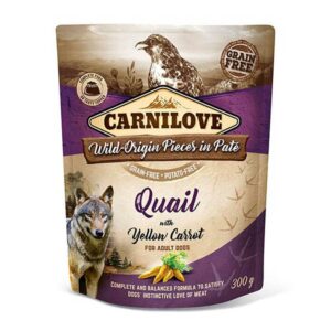 CARNILOVE Dog Pouch Paté, Quail & Yellow Carrot 300g
