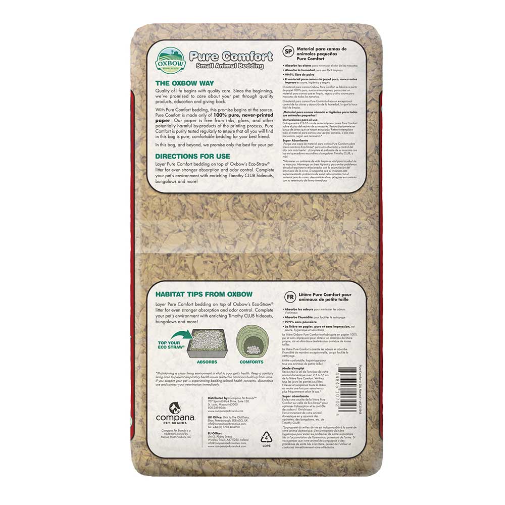 Oxbow Pure Comfort Natural Bedding For Small Animals, 28l