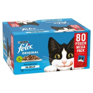 FELIX Original Fish Selection in Jelly Wet Cat Food, 80x85g