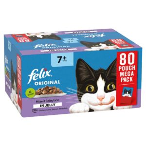FELIX Original Senior 7+ Mixed Selection in Jelly Wet Cat Food, 80x85g