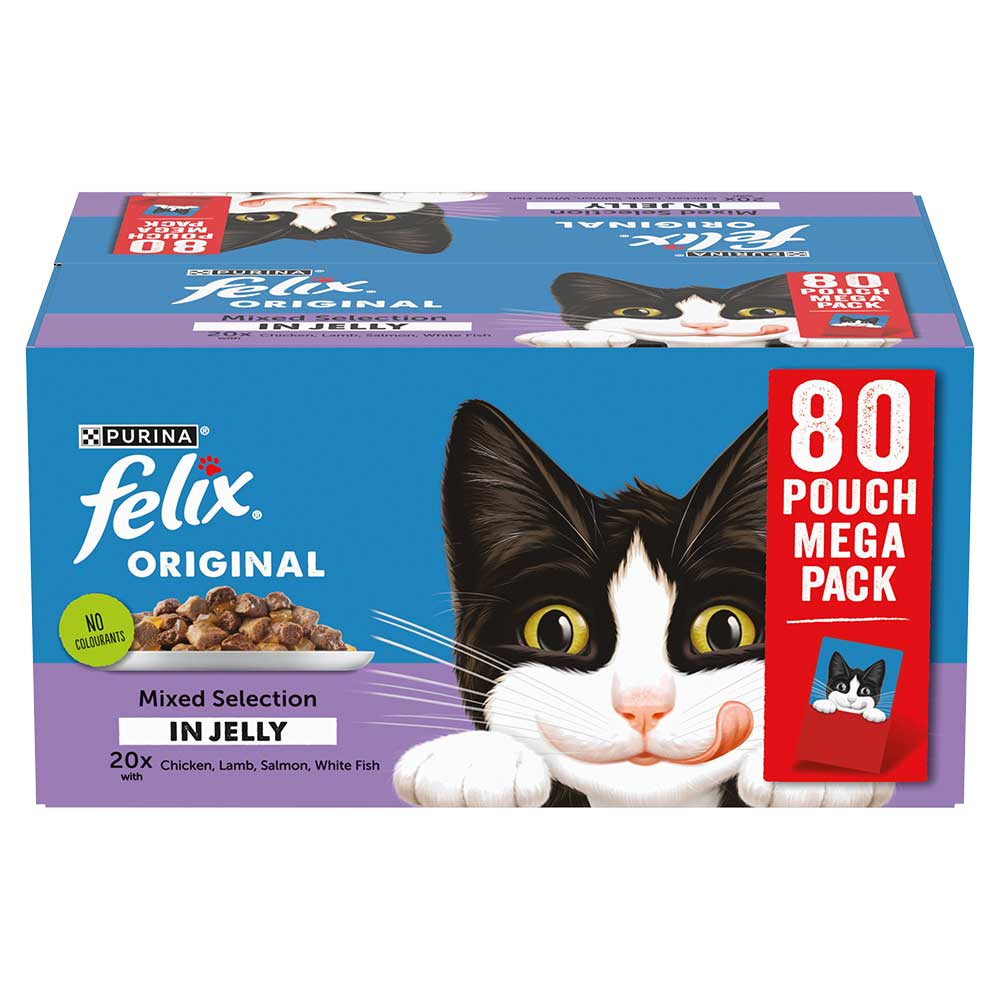 FELIX Original Mixed Selection in Jelly Wet Cat Food, 80x85g