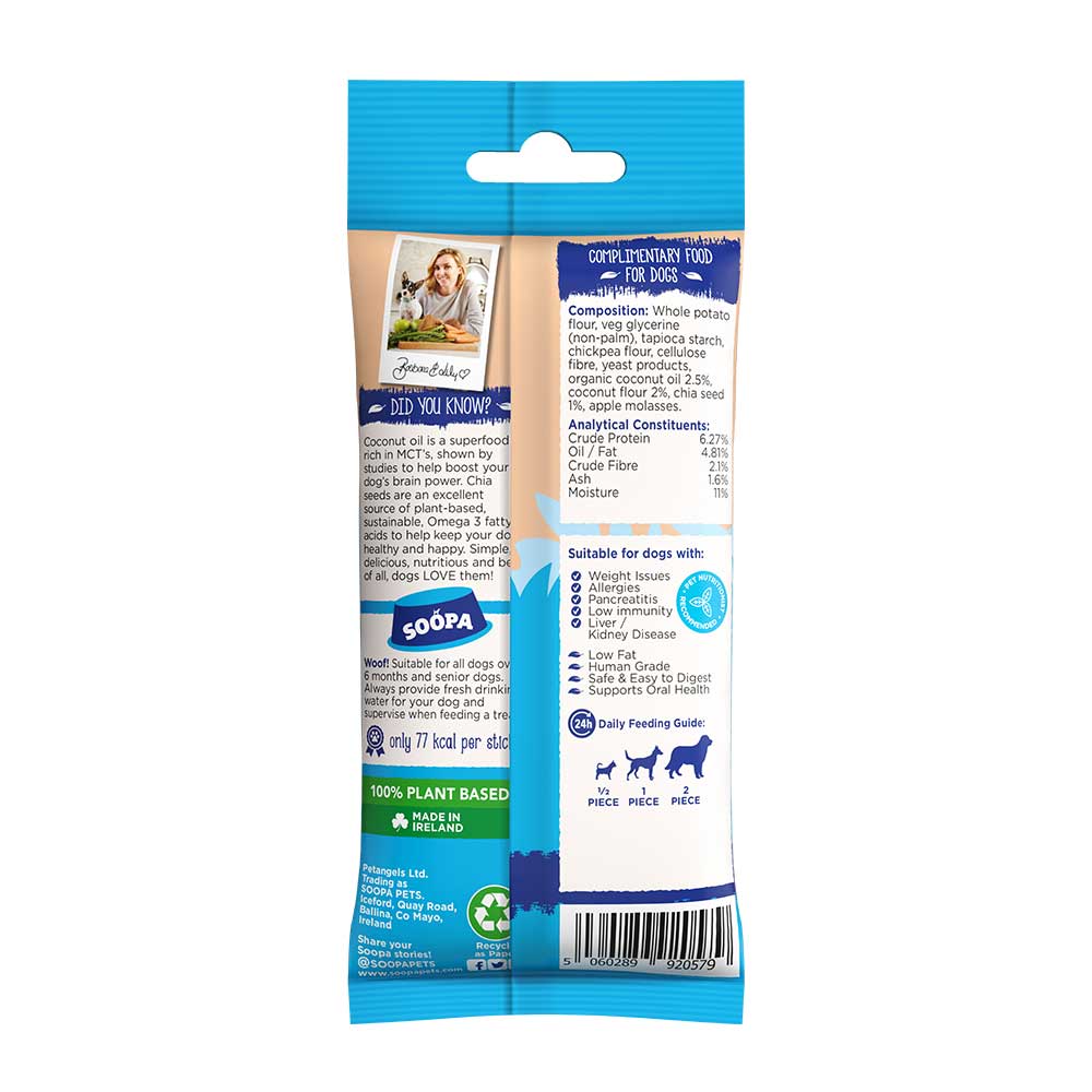 Soopa Dental Sticks, Coconut & Chia Seed