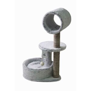 BLUE PAW Large Faux Fur Scratcher with Bed & Barrel