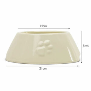 SCRUFFS Icon Long Eared Dog Bowl, Cream